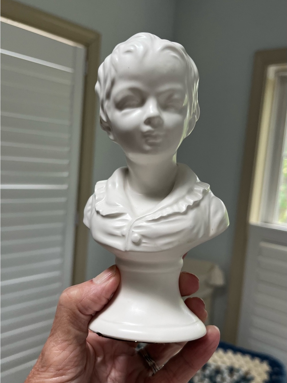 Vintage Alexander Backer Co
Chalkware Bust Boy 9 1/2
Inches Tall Made In USA